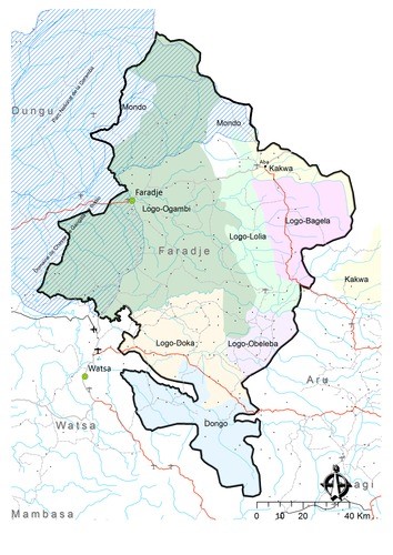 Carte administrative du territoire de Faradje